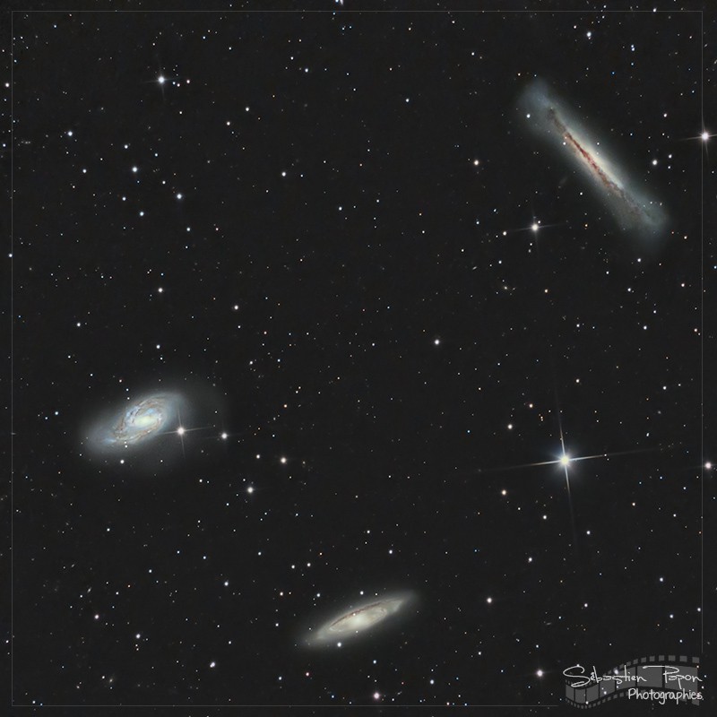 M65, M66, NGC 3628 - Triplet du Lion